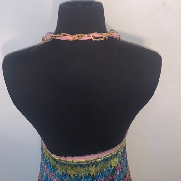 💗💛💚 Christina Makowsky Chained Halter Knit Sundress 💗💛💚 - Picture 11 of 13